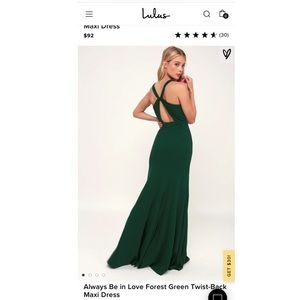 Lulus Forest Green Maxi Dress